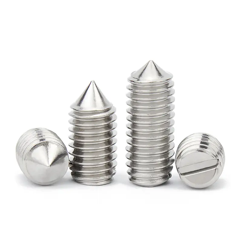 Standard or Customized flat end slotted set screw, slotted top end set screw