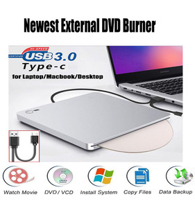 吸盘USB 3.0和C型DVD-ROM光驱外部超薄光盘光盘阅读器台式机笔记本电脑平板电脑DVD播放器