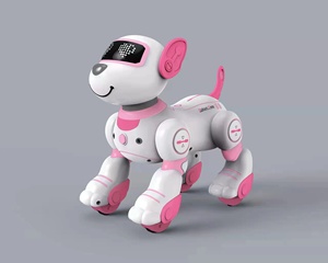 Nuovo Design intelligente RC Robot cane con musica Dance intelligente Robot di programmazione Ai 2.4GHz RC telecomando Robot acrobazie cane giocattoli