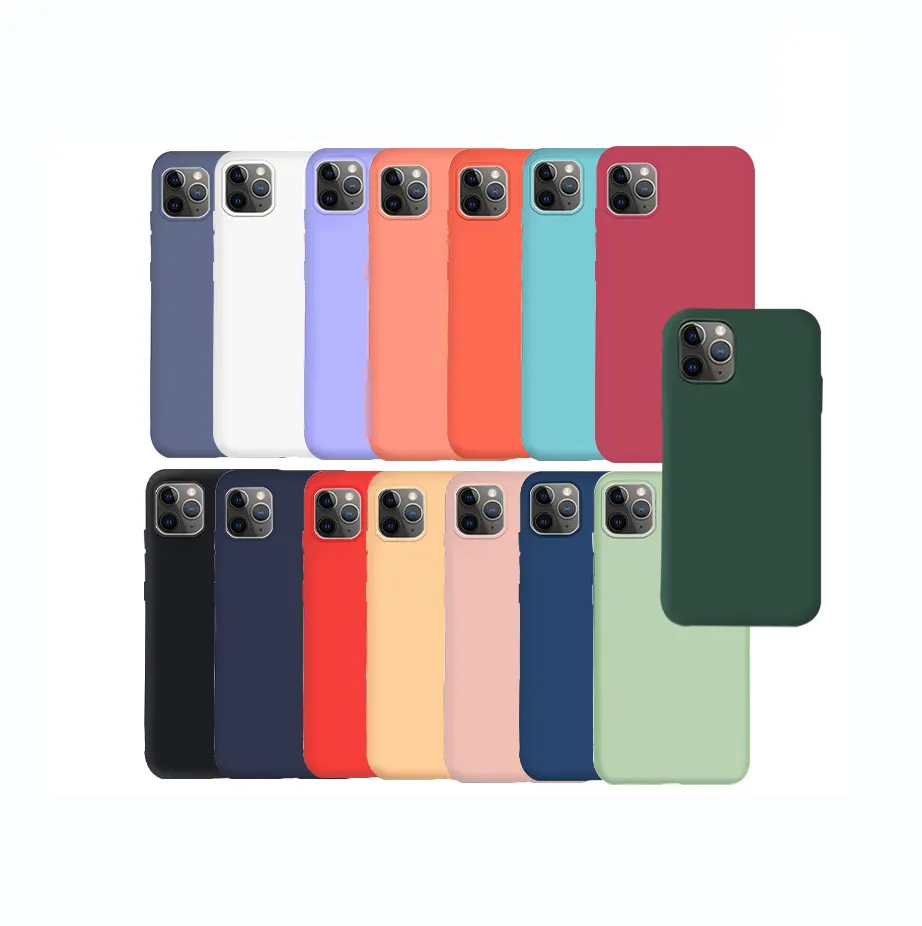 2024 acessórios de luxo, capa de silicone líquido Gel de borracha para celular, proteção total, à prova de choque, para o iphone 15, bolsas para celular