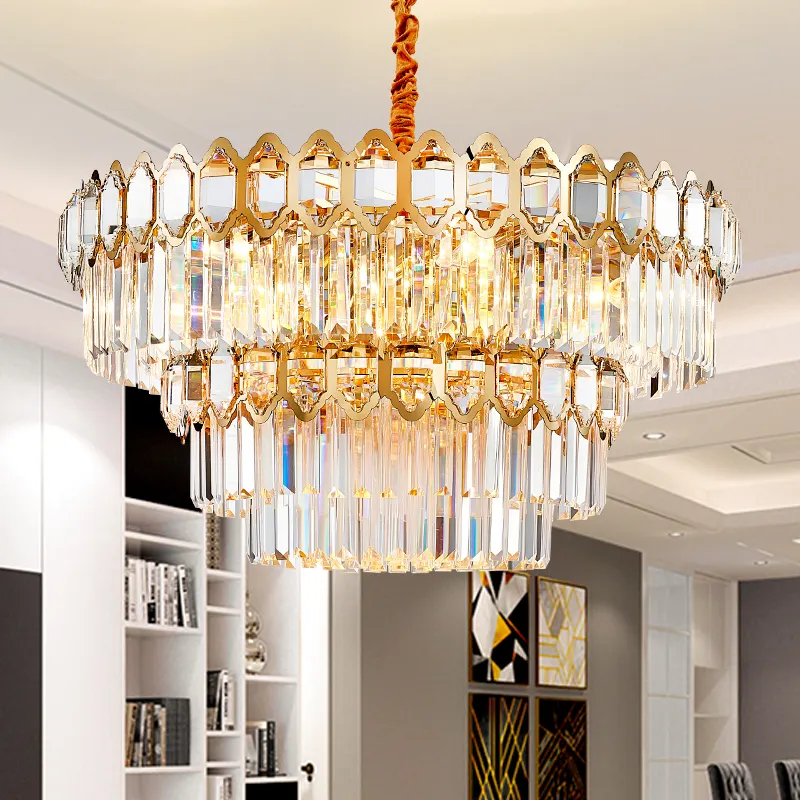 Lampadario in vetro oro illuminazione moderna sala da pranzo soffitto di lusso grande ciondolo luci Led cristallo casa soggiorno Hotel lampadario