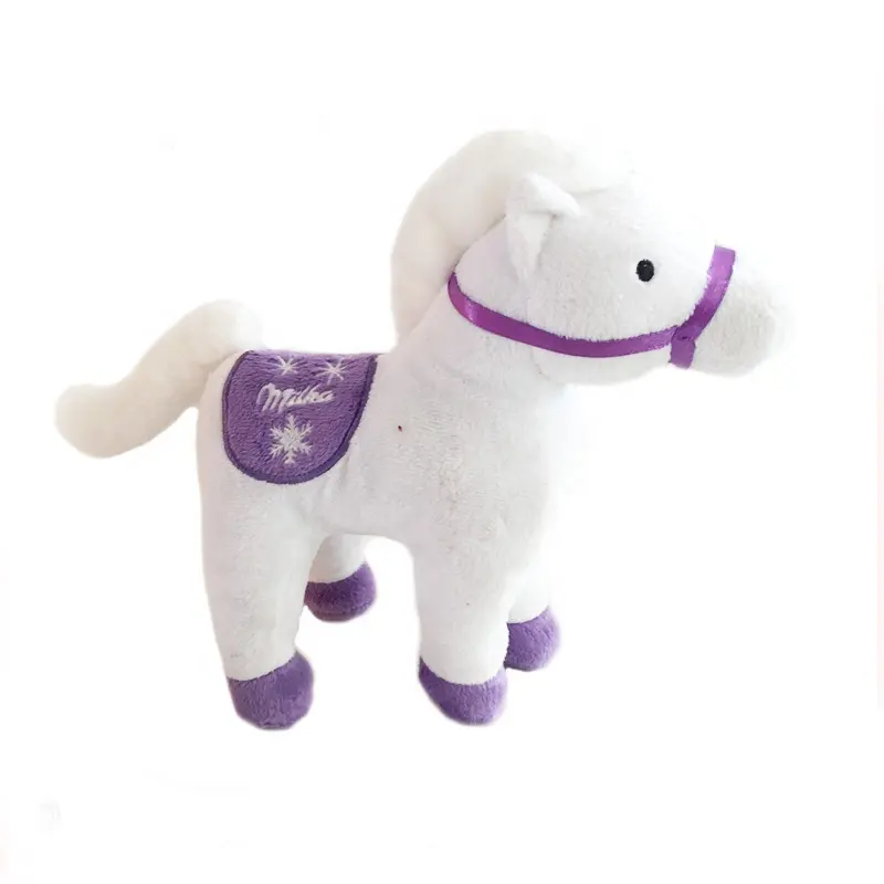 Giocattolo di peluche su misura all'ingrosso cavallo bianco imbottito mini cavallo a dondolo baby doll animali di peluche