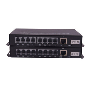 PCM <strong>8CH</strong> Telephone Ethernet Extender RJ11 to Fiber Optic Converter with 20km Range High Performance Fiber Optic Transceivers - Product Image 1