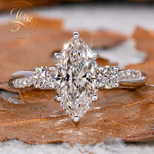 מעבדת vs בהתאמה אישית יצרה טבעת אירוסין מרקיזה טבעת אירוסין מריר יהלומים מוסמכת 10k 14k 18k - Product Image 1