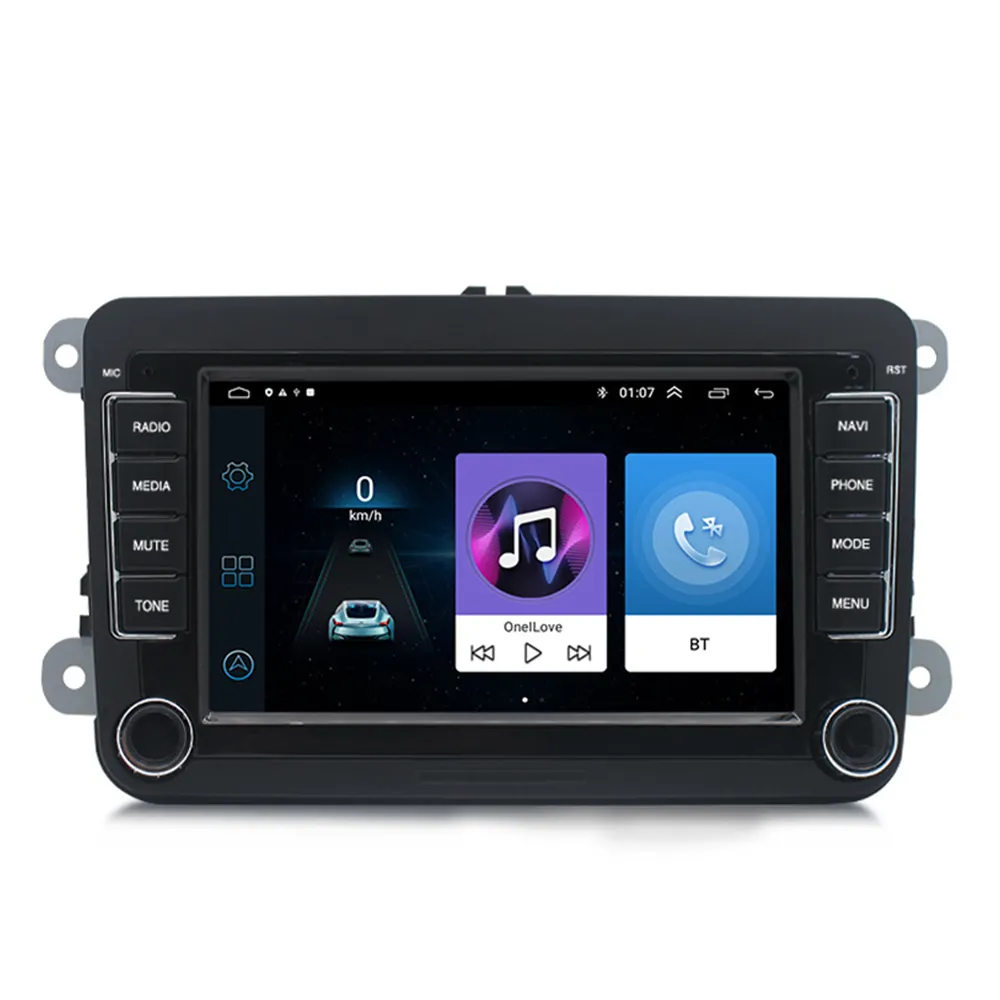 7-Inch HD Touchscreen 4+64GB Car GPS Navigator Universal Android 12 Car Radio DVD Player with Carplay for VW Cars