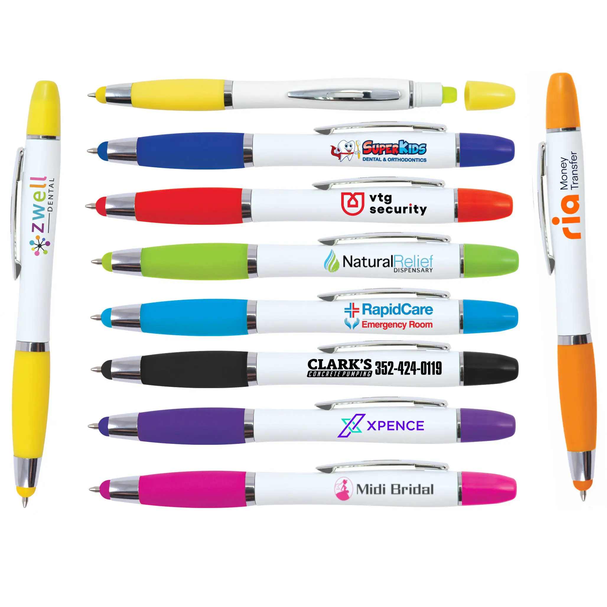 Bolígrafo De Bola con logo personalizado promocional, resaltador de cera, con tapa stylus para uso en la oficina