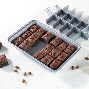 Professional Nonstick Brownie Baking Pan With Built-18In Slicer, <strong>Bake</strong> Ware and Cake Pans,BakingTray with Dividers - Product Image 1