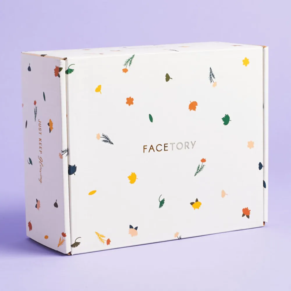 Caja de cartón corrugado con logotipo impreso personalizado, embalaje para cosméticos