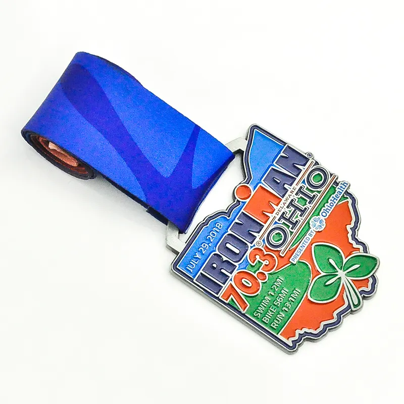 Tùy chỉnh 3D thể thao bơi Marathon đua giải thưởng huy chương thiết kế của riêng bạn bơi huy chương Ribbon Kẽm hợp kim kim loại lụa Màn hình in ấn