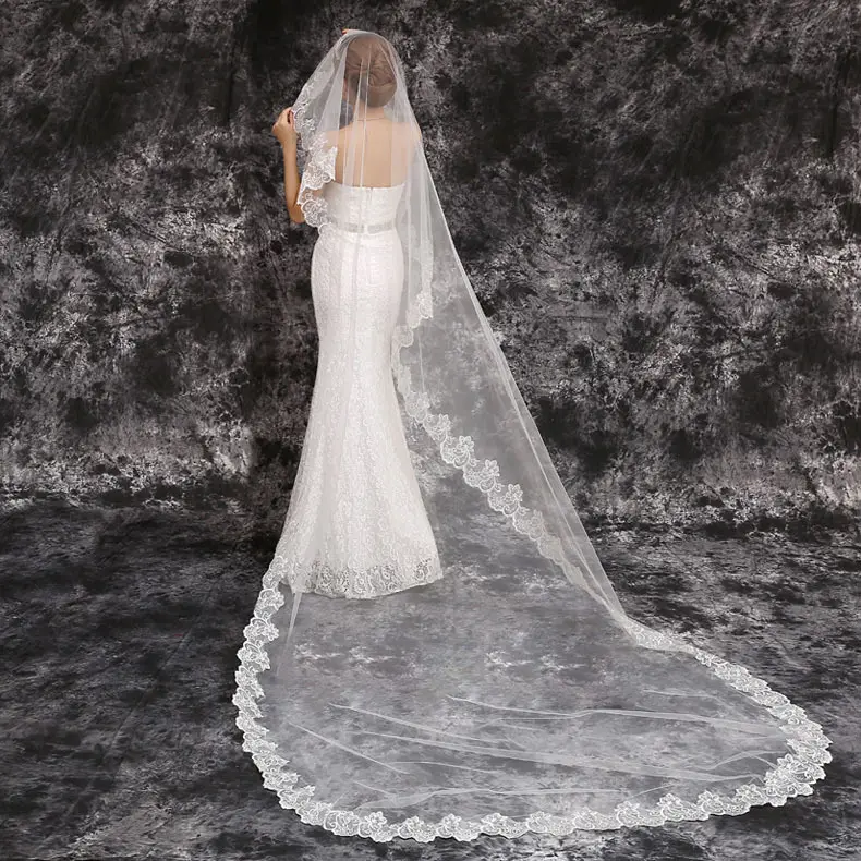 Bán Buôn Ren Wedding Veils Bridal Mạng Che Mặt LSWEJ047