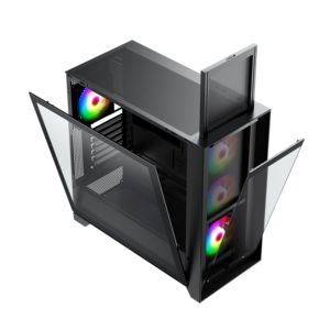 מכירה חמה אמצע מגדל ATX USB 3.0 מארז מחשב למשחקים זכוכית מחוסמת עם כפתור חכם מסנן אבק מותאם אישית עבור מארז משחקי מחשב