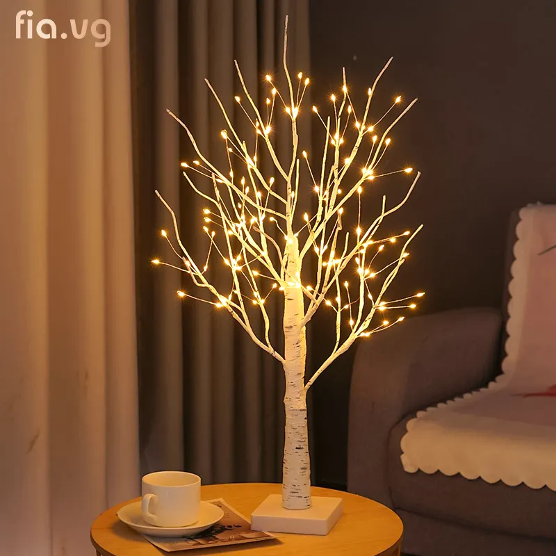 2023 Easter Egg Tree Decor Artificial Twig Tree Decorações com luzes LED para Home Party Indoor
