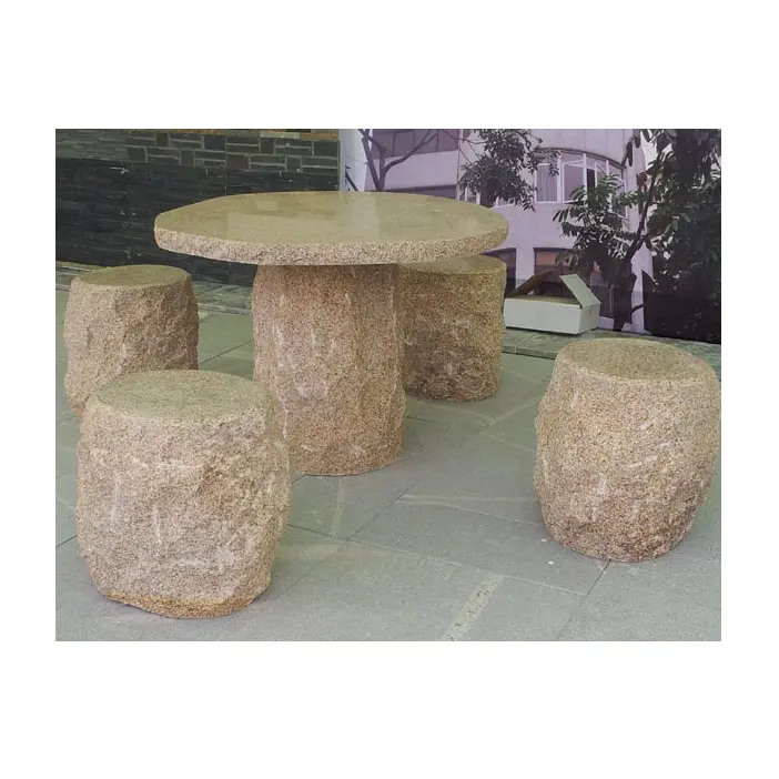 Garden Chair Tables GCF4022 Rusty Granite Patio Furniture Outdoor Furniture Garden Set Stone / Marble Customized Sizes