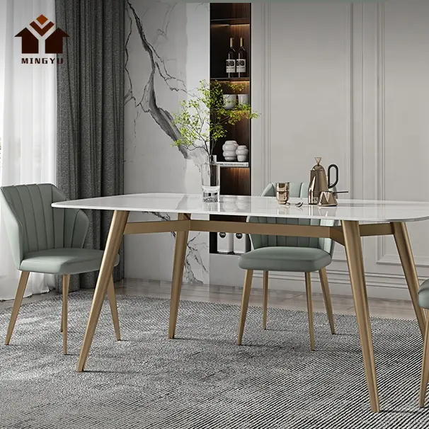 Conjunto de mesa sala de jantar estilo nórdico, venda quente, elegante, tabelas de banquete, pernas duráveis, conjunto de stuhl
