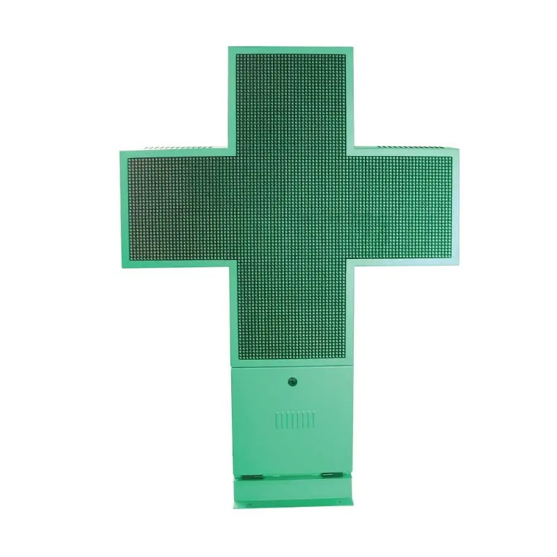 Cruz LED Simple para farmacia, luz verde de dos lados, para exteriores, 50x50, 60x60, 80x80