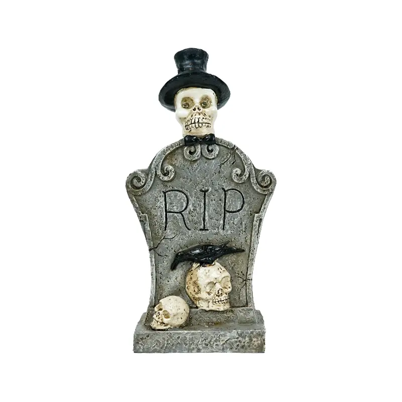 Bulk Outdoor Theme Party Accessories Halloween Plastic Realistic Skeleton Wholesale Yard Tombstone For Decoration