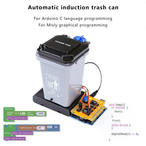Fabrika fiyat Mixly grafik programlama yapımcısı eğitim Robot kiti Ardu ino otomatik çöp tenekesi ile uyumlu