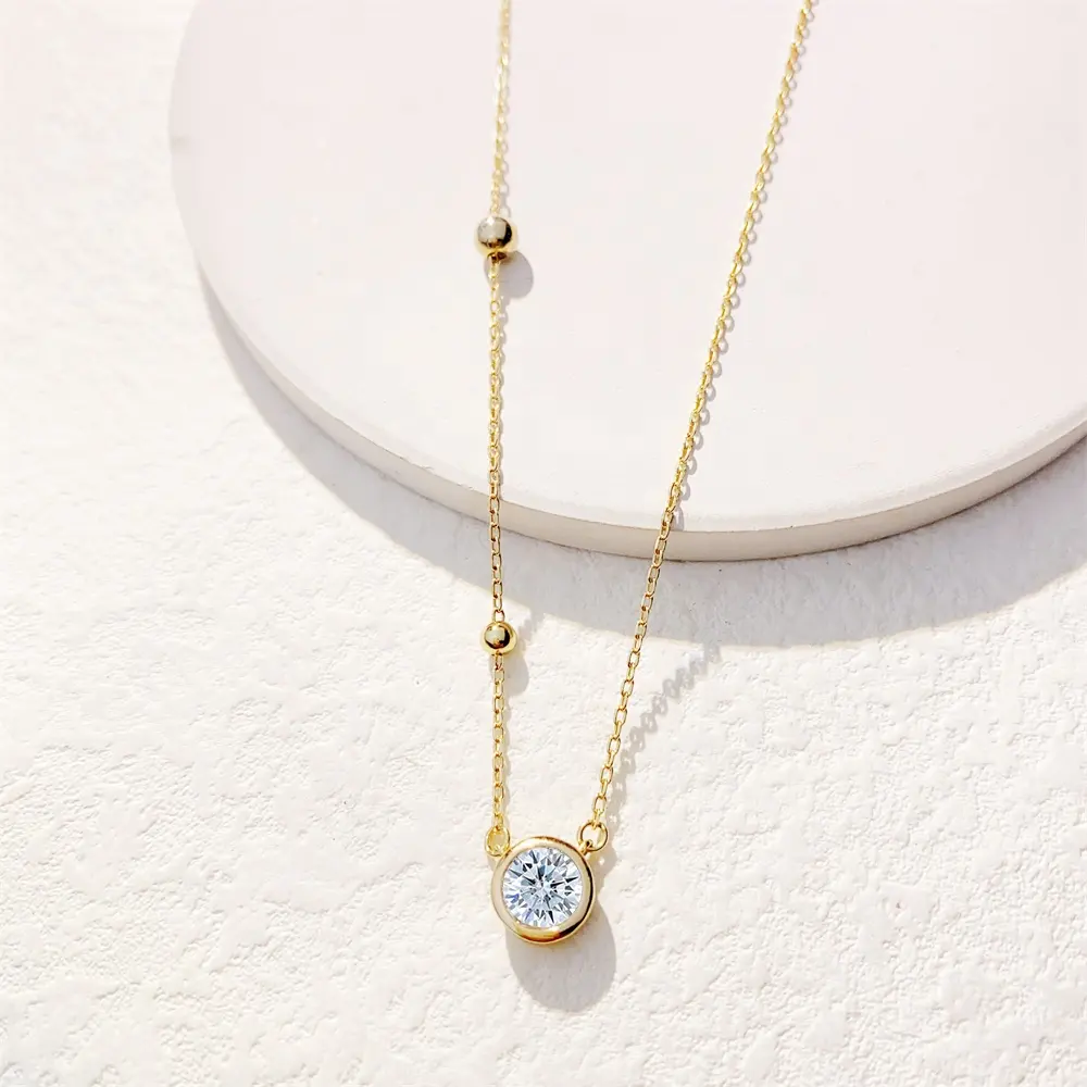 Лидер продаж, классическое ожерелье с кулоном из Кубического циркония 5А, 925 из стерлингового серебра