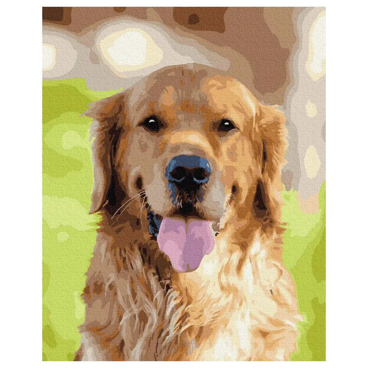الطلاء الصبي Gt66015 الذهبي المسترد الزخرفية اللوحة بواسطة أرقام الحيوان دهان داي كبيرة الكلب لوحة زيتية قماشية