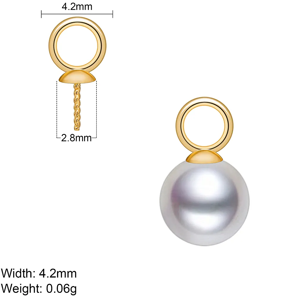 AU750 forniture per la creazione di gioielli in oro giallo massiccio supporto per perle in oro giallo 18 carati per accessori per gioielli con risultati fai da te