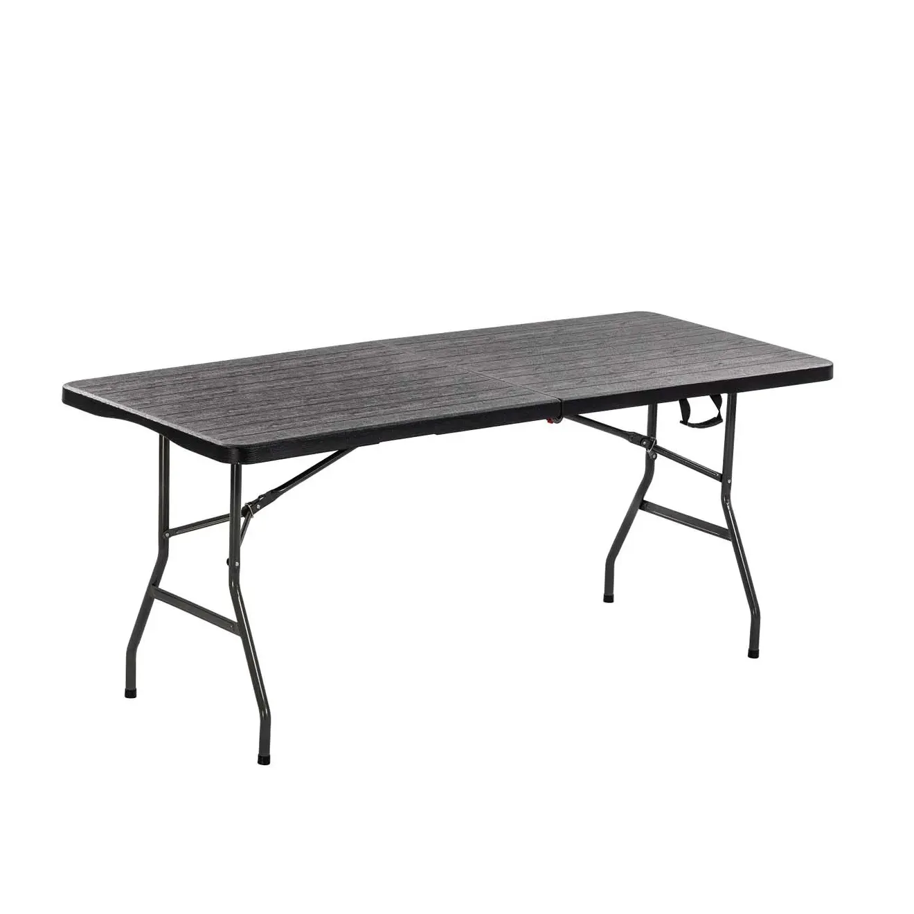 도매 6FT 야외 가구 HDPE 플라스틱 접이식 캠핑 테이블 우드 그레인 맥주 테이블 세트 정원 테이블 케이터링