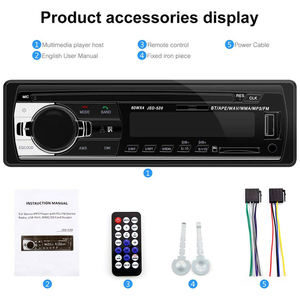 调频辅助输入接收器标清/USB 12V，带仪表板蓝牙多媒体自动收音机播放器1Din MP3车载收音机音响 - Product Image 2