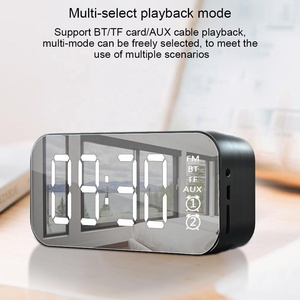 Luces de visualización de tiempo, altavoz portátil con alarma de espejo, Subwoofer BT 5,0, altavoz multifunción, compatible con tarjeta TF, AUX, Radio FM - Product Image 3