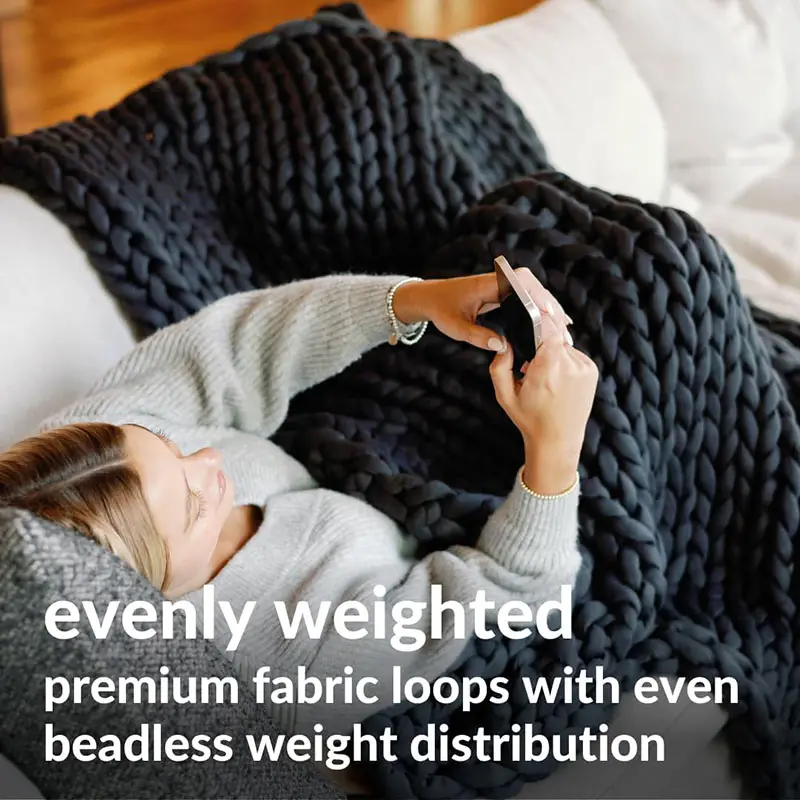 Özel organik tıknaz iplik örme battaniye ağır pamuk Polyester giyilebilir ve ev yatak takımı otel kullanımı için taşınabilir