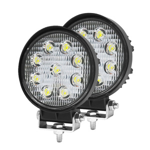 4 inç 9 led 12v 24 v 12 24 volt 27W LED ışık yuvarlak kare traktör Off road ışıkları ağır aksesuar 4x4 Led çalışma ışığı - Product Image 3