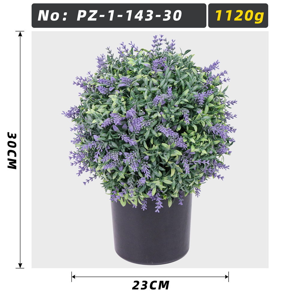 Artificial Lavender Ball Topiary Potted Plant 30 cm