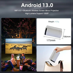 Venta directa de fábrica Pico Projector Android 13 Mini Video Projector Home Theater Proyector WIFI Projecteur Proyector para el hogar - Product Image 3