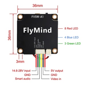 โมดูลส่งภาพ vtx กำลังสูง5000mW FPV 5.8G 5W พร้อมวัสดุโลหะพัดลมไมค์ในตัว - Product Image 4