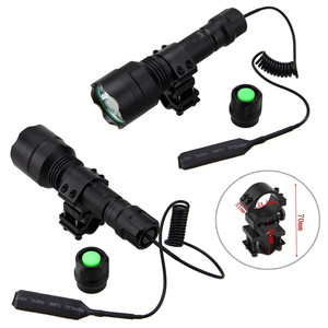 ไฟฉาย Led ล่าสัตว์แบบชาร์จไฟได้,ชุดไฟฉาย Led ยุทธวิธีกันน้ำพร้อมที่ชาร์จและสวิตช์วัดความดันปี T6 - Product Image 2