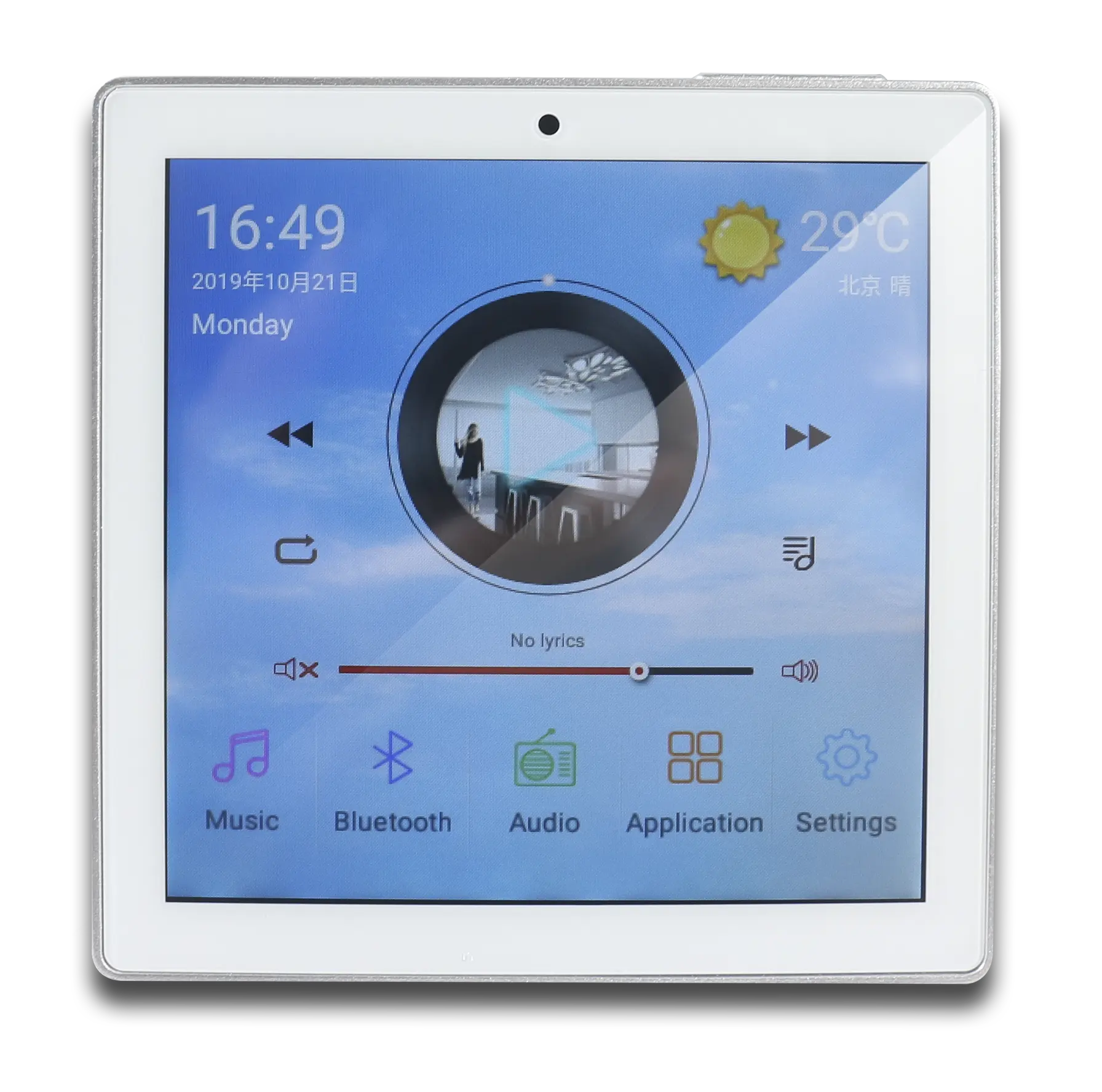Ricevitore intelligente domestico a 2 canali basato su Android Morden con amplificatore da parete Bluetooth collegato WIFI Touch screen da 4 pollici