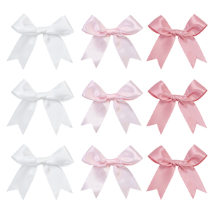 Wholesale <strong>Custom</strong> Decoration Ribbon <strong>Bow</strong> Solid Colors Stretch <strong>Loop</strong> Pre Tied Mini Ribbon <strong>Bow</strong> <strong>Elastic</strong> Satin Ribbon <strong>Bow</strong> for Box - Product Image 2