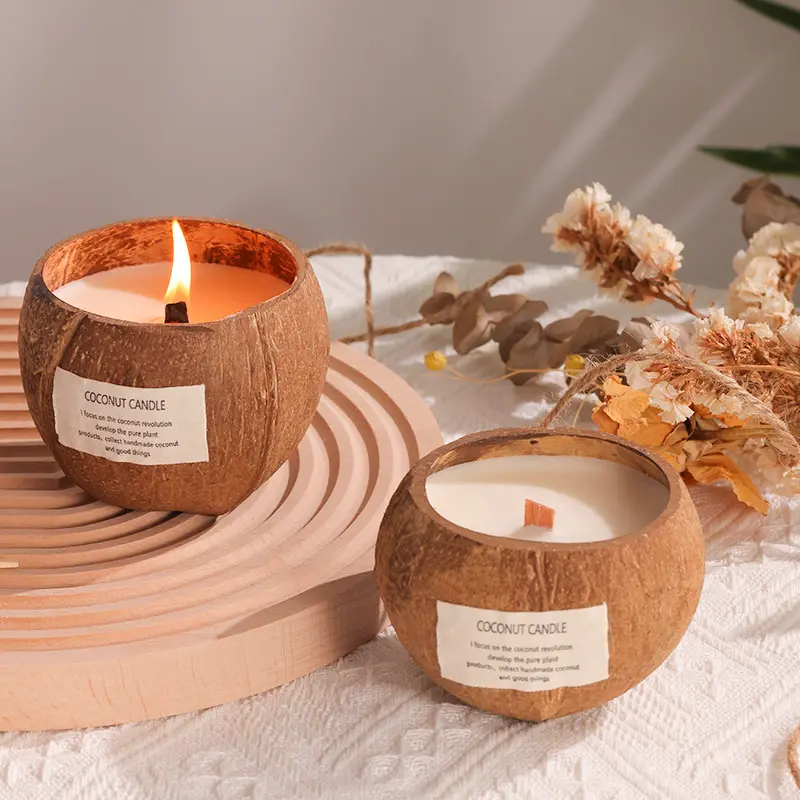Soy Candle Patch Fragrance Birthday Practical Gift Coconut Shell Scented Candle for Home Bedroom decoration