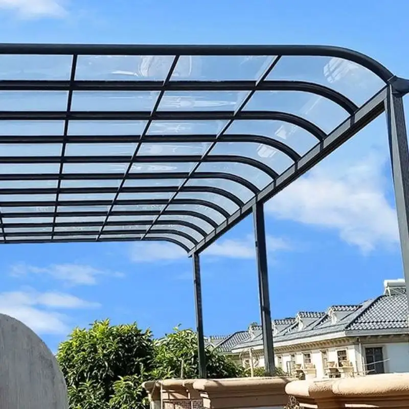 Auvent fixe de construction personnalisé pour passerelle, couverture de Pergola en Polycarbonate, auvents métalliques d'extérieur