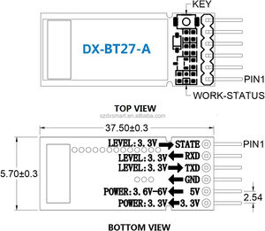 DX-BT27-A Master und Slave Bluetooth-Modul Long Range BLE 5.1 Drahtloses Bluetooth-Transceiver-Modul für Arduino für Android/iOS
