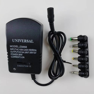 Adaptador de corriente para ordenador portátil multifuncional ajustable Salida de CC de seis velocidades 3V 4,5 V 6V 7,5 V 9V 12V Enchufe de interruptor de alimentación de corriente - Product Image 1