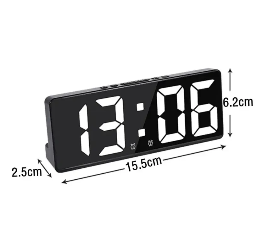 Voice Control Digital Alarm Clock Snooze Night Mode Desktop Table Clock 12/24H Anti-disturb Funtion LED Clocks Watch