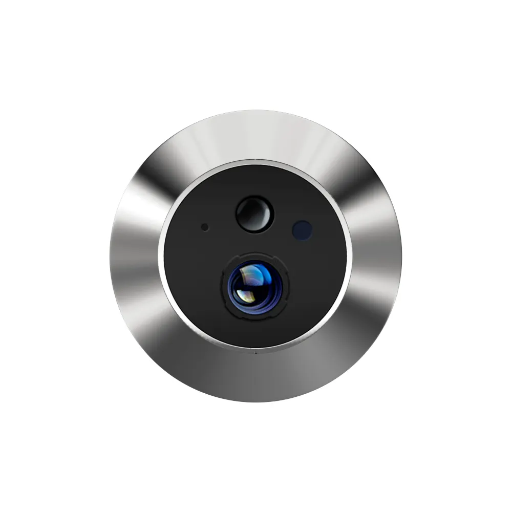 מצלמת דלת דיגיטלית מציצה סיטונאית עם זיהוי תנועה של פיר דלת חכמה מצלמת פעמון דלת 3MP 4.3 אינץ' תצוגה