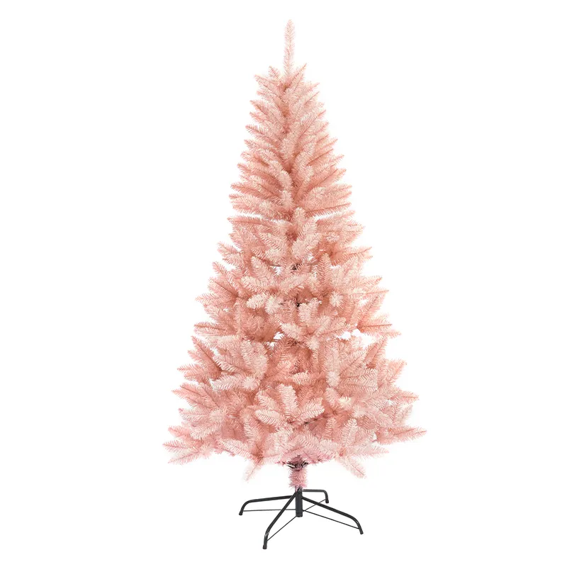 Arbre de Noël artificiel de qualité supérieure en PVC PE rose de 5 pieds, facile à assembler avec support pour arbre de Noël (5 pieds)