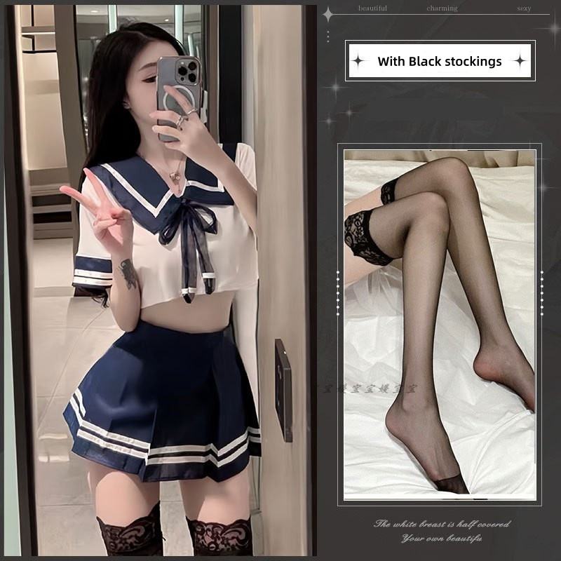 ชุด+ถุงน่องสีดำ