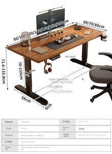 Durable Electric Lifting Family Bedroom Portable <strong>Computer</strong> Desk Metal <strong>Assembled</strong> Office Desk Adjustable Study Business Desk - Product Image 6