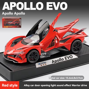 Alloy 1:32 Diecast Apollo <strong>EVO</strong> <strong>Model</strong> Sound and Light Pullback Metal Car Collection Display Toy with Open Doors - Product Image 6