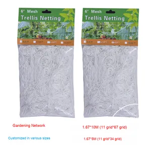 Rete per rampicanti in poliestere bianca personalizzata a traliccio per piante in plastica PE/PP per giardinaggio domestico con imballaggio in rotolo per la protezione - Product Image 1