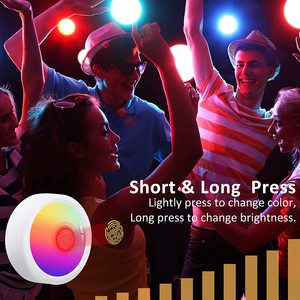 3AA pille çalışan LED itme dokunun dolap dokunmatik altında kabine raf ışığı RGB LED Puck ışıkları uzaktan - Product Image 3