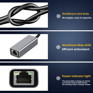 2 in 1 2500Mbps USB tip C için 2.5 Gigabit Ethernet RJ45 2.5G USB 3.0 kablolu adaptör kablosu Lan ağ Hub dizüstü PC için - Product Image 4