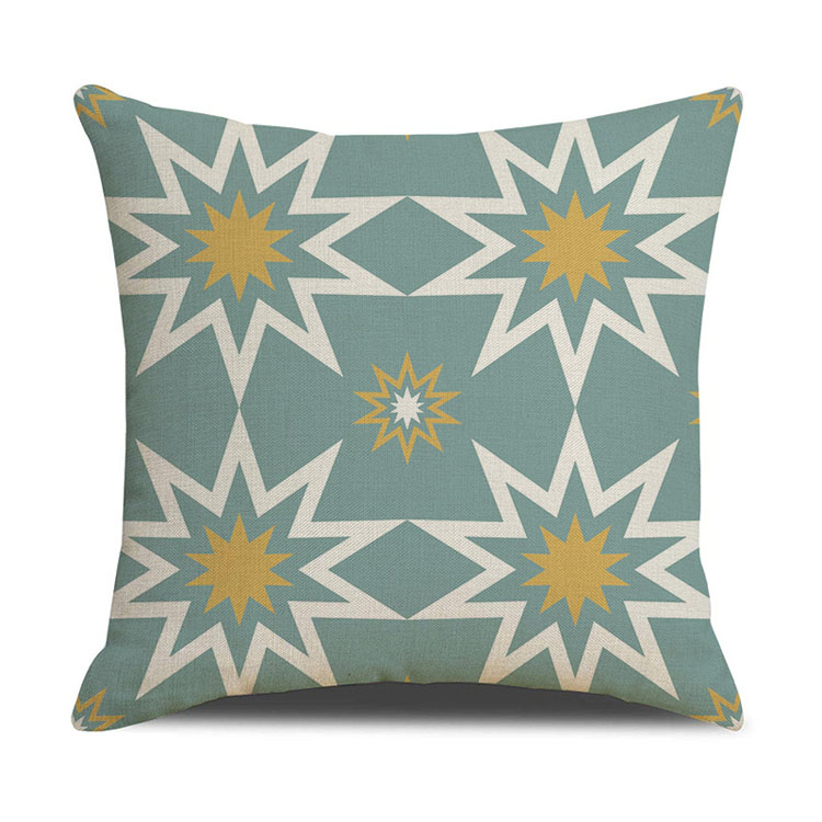 Nordic Geometric Plaid Linen Pillowcase Cushion Cover Printed Car Sofa Bed Pillow Cushion Pillow Cover