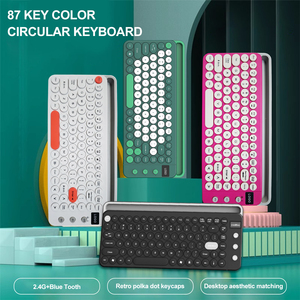 Modo de conexión BT Teclado de doble color de 87 teclas Teclado de membrana de oficina portátil TKL - Product Image 2